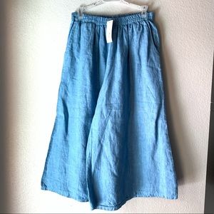 Linen Culottes made in Italy.